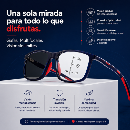 Gafas Multifocales - Enfoca Cerca/Lejos al mismo tiempo